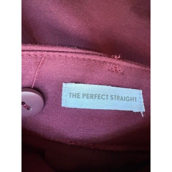 Ann Taylor LOFT Womens The Perfect Straight Pants Burgundy Wine Sz 12 Chino NWT - Picture 4 of 13